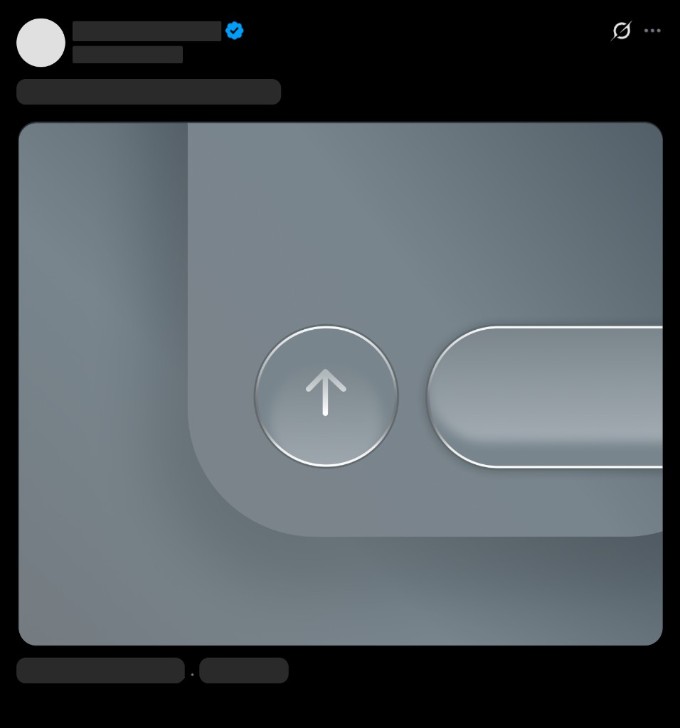 Tweet-style recreation of the glass arrow button design.
