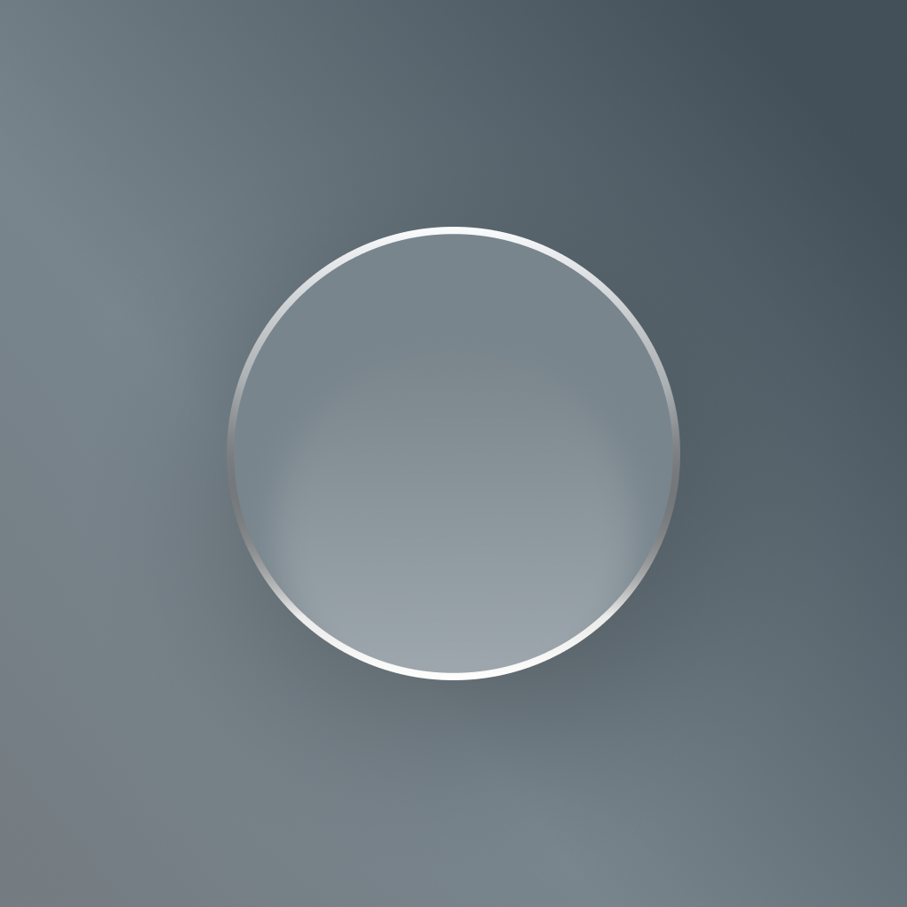 Figma canvas showing the core button with a frosted layer blur applied.