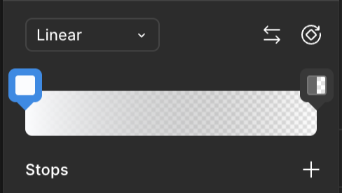 Figma gradient editor for the top highlight stroke.