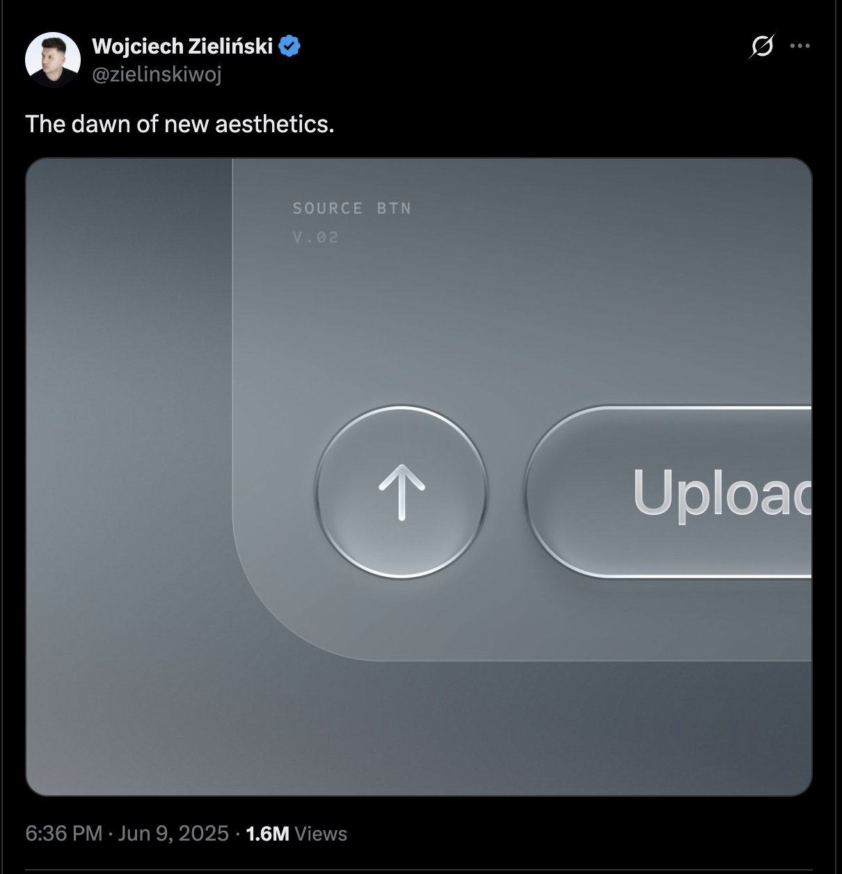 Tweet by Wojciech Zieliński: The dawn of new aesthetics.